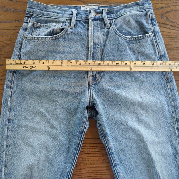 Frame Le Original Distressed High Rise Straight Leg Button fly‎ Jeans Size 27 - Picture 14 of 16